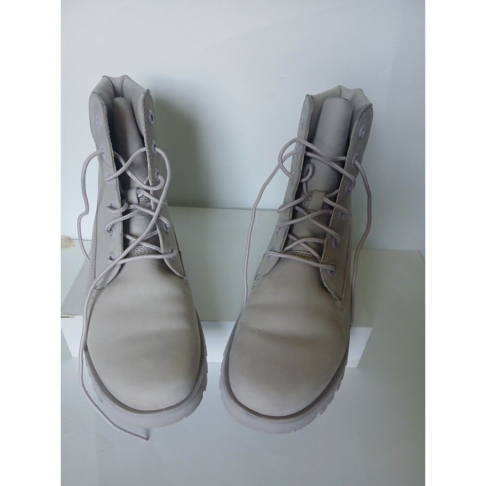 Timberland Premium 6 Inch Boots LightGray Nubuck Women's Size 8.5 Waterproo Lace - Picture 2 of 7
